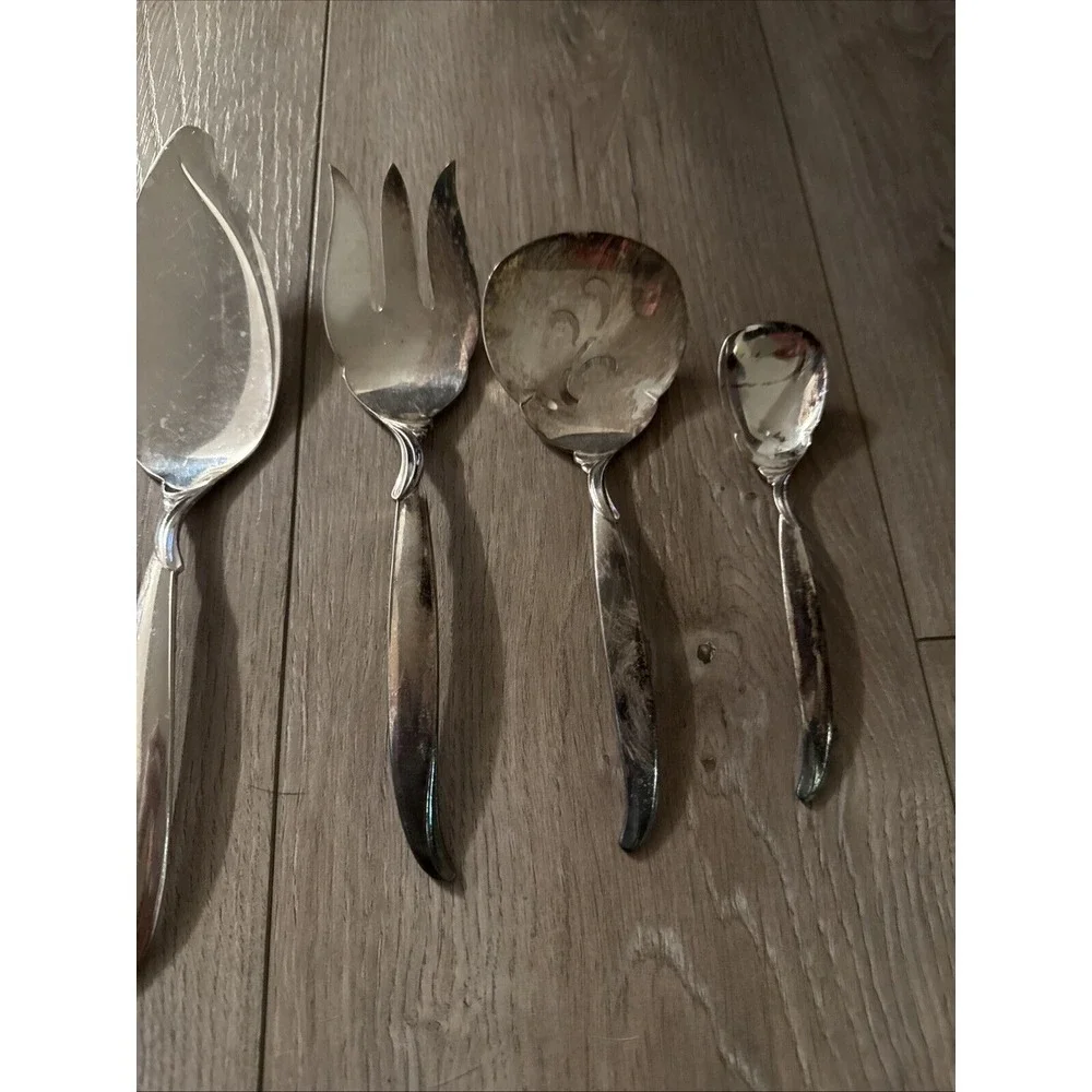 9 PCs FLAIR 1956 HOSTESS SET BY 1847‎ ROGERS Serving Set Silverplate